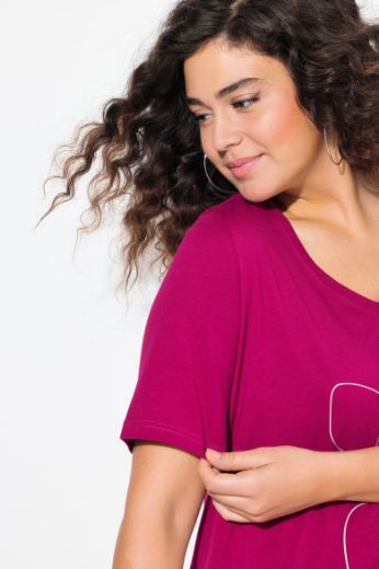 Plus size veliki brojevi Majica kratkih rukava V ovratnika za punije