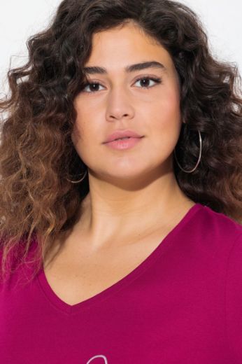 Plus size veliki brojevi Majica kratkih rukava V ovratnika za punije