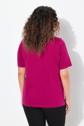 Plus size veliki brojevi Majica kratkih rukava V ovratnika za punije
