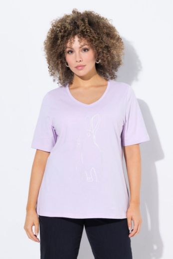 Plus size veliki brojevi Majica kratkih rukava V ovratnika za punije
