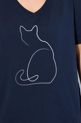 Plus size veliki brojevi Majica kratkih rukava V ovratnika za punije