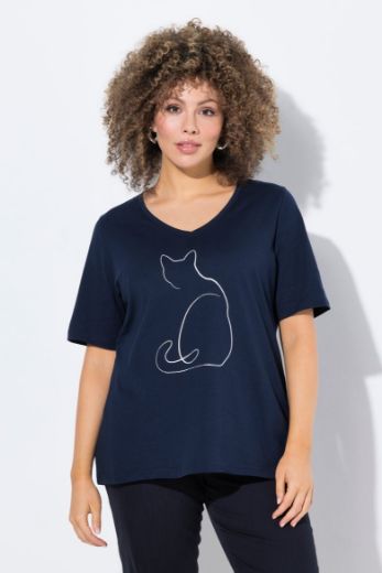 Plus size veliki brojevi Majica kratkih rukava V ovratnika za punije