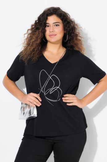 Plus size veliki brojevi Majica kratkih rukava V ovratnika za punije