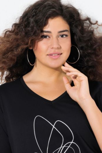 Plus size veliki brojevi Majica kratkih rukava V ovratnika za punije