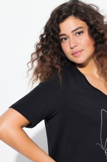 Plus size veliki brojevi Majica kratkih rukava V ovratnika za punije