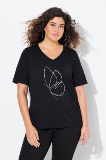Plus size veliki brojevi Majica kratkih rukava V ovratnika za punije