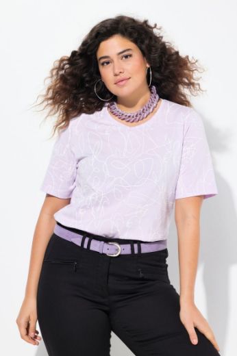 Plus size veliki brojevi Majica kratkih rukava V ovratnika za punije