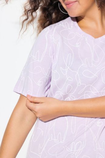 Plus size veliki brojevi Majica kratkih rukava V ovratnika za punije