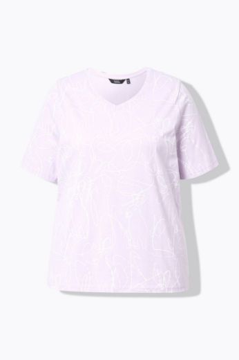 Plus size veliki brojevi Majica kratkih rukava V ovratnika za punije