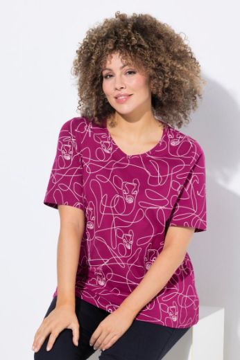Plus size veliki brojevi Majica kratkih rukava V ovratnika za punije