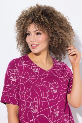 Plus size veliki brojevi Majica kratkih rukava V ovratnika za punije