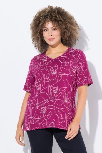 Plus size veliki brojevi Majica kratkih rukava V ovratnika za punije