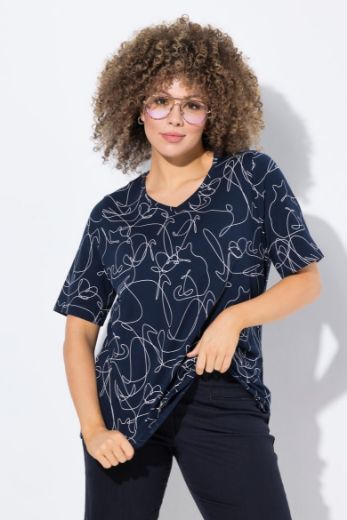 Plus size veliki brojevi Majica kratkih rukava V ovratnika za punije