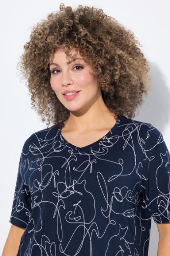 Plus size veliki brojevi Majica kratkih rukava V ovratnika za punije