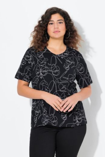 Plus size veliki brojevi Majica kratkih rukava V ovratnika za punije