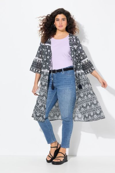 Veliki brojevi Bluza 3/4 rukava dužeg kroja moda za punije