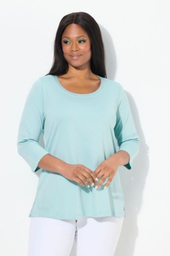 Plus size veliki brojevi Majica 3/4 rukava A kroja za punije