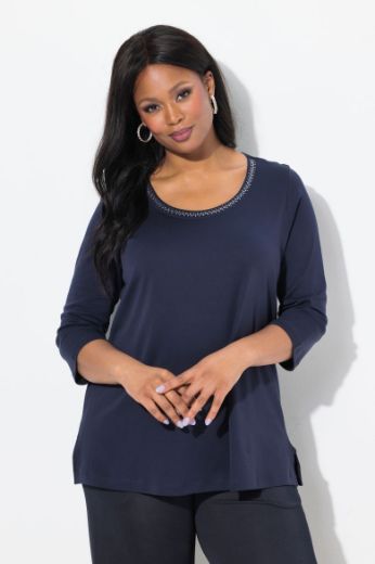 Plus size veliki brojevi Majica 3/4 rukava A kroja za punije