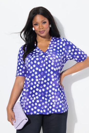 Plus size veliki brojevi Majica kratkih rukava V ovratnika za punije
