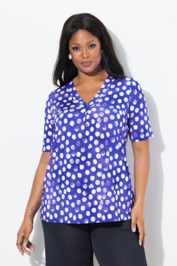 Plus size veliki brojevi Majica kratkih rukava V ovratnika za punije