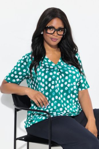 Plus size veliki brojevi Majica kratkih rukava V ovratnika za punije