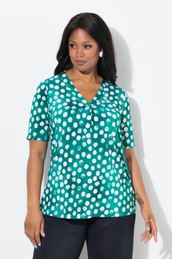 Plus size veliki brojevi Majica kratkih rukava V ovratnika za punije