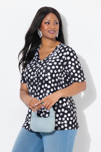 Plus size veliki brojevi Majica kratkih rukava V ovratnika za punije