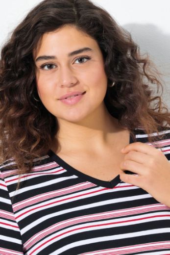 Plus size veliki brojevi Majica kratkih rukava V ovratnika za punije