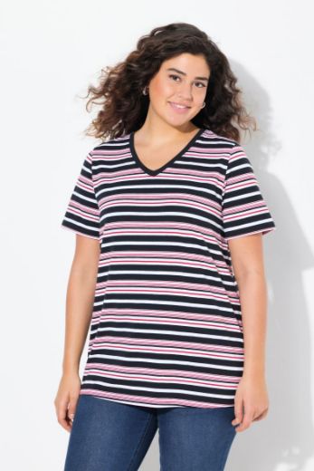Plus size veliki brojevi Majica kratkih rukava V ovratnika za punije