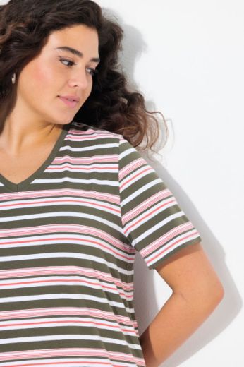 Plus size veliki brojevi Majica kratkih rukava V ovratnika za punije