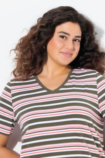 Plus size veliki brojevi Majica kratkih rukava V ovratnika za punije