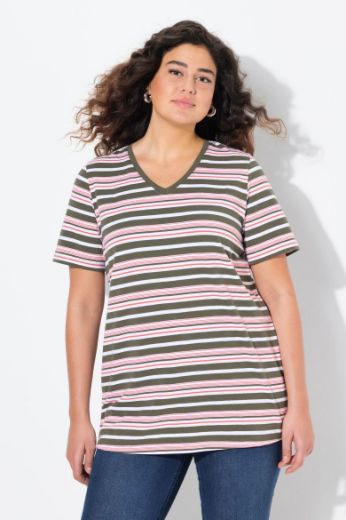 Plus size veliki brojevi Majica kratkih rukava V ovratnika za punije