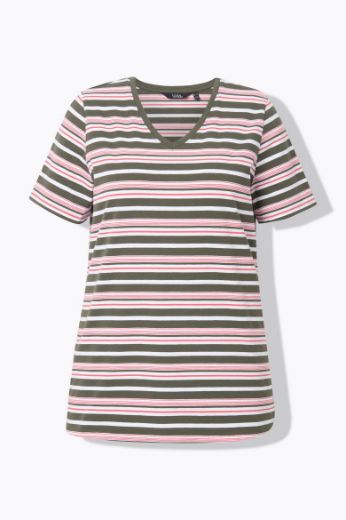 Plus size veliki brojevi Majica kratkih rukava V ovratnika za punije
