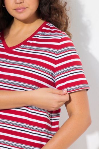 Plus size veliki brojevi Majica kratkih rukava V ovratnika za punije