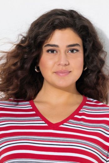 Plus size veliki brojevi Majica kratkih rukava V ovratnika za punije