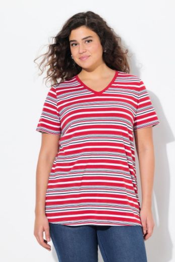 Plus size veliki brojevi Majica kratkih rukava V ovratnika za punije
