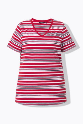 Plus size veliki brojevi Majica kratkih rukava V ovratnika za punije