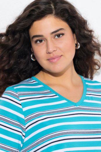 Plus size veliki brojevi Majica kratkih rukava V ovratnika za punije