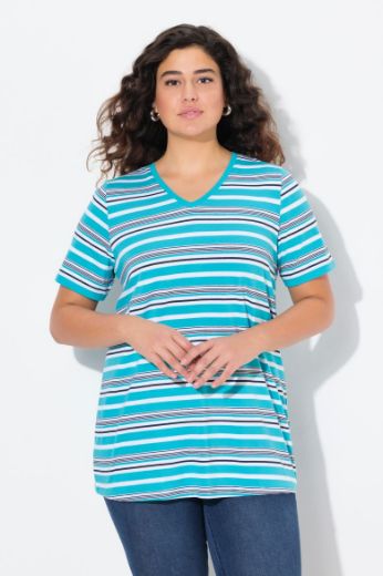 Plus size veliki brojevi Majica kratkih rukava V ovratnika za punije
