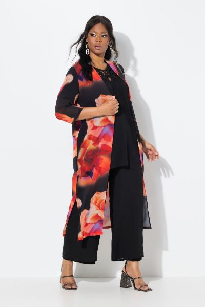 Veliki brojevi Bluza 3/4 rukava dužeg kroja moda za punije