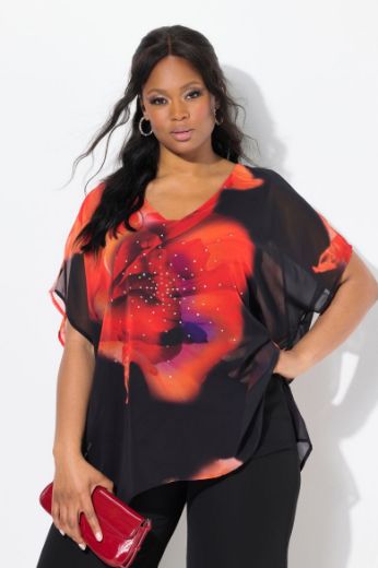Plus size veliki brojevi Bluza kratkih rukava V ovratnika za punije