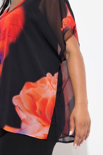 Plus size veliki brojevi Bluza kratkih rukava V ovratnika za punije