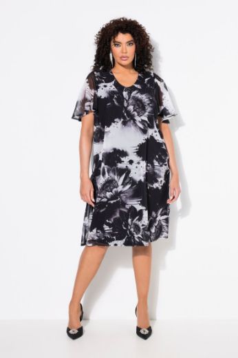 Plus size veliki brojevi Haljina kratkih rukava V ovratnika za punije