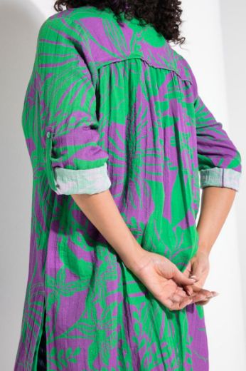 Plus size veliki brojevi Bluza na kopčanje dužeg kroja za punije