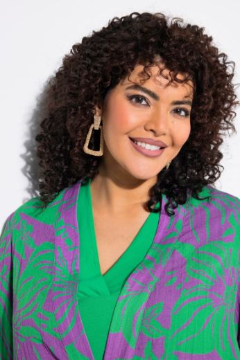 Plus size veliki brojevi Bluza na kopčanje dužeg kroja za punije