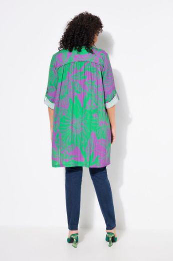 Plus size veliki brojevi Bluza na kopčanje dužeg kroja za punije