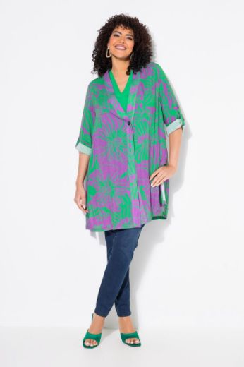 Plus size veliki brojevi Bluza na kopčanje dužeg kroja za punije