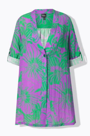 Plus size veliki brojevi Bluza na kopčanje dužeg kroja za punije