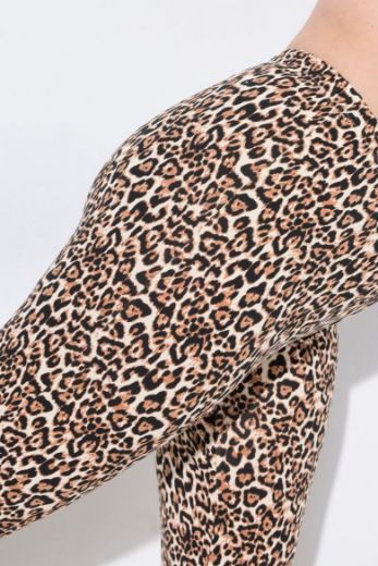 Plus size veliki brojevi Hlače Capri s leopard uzorkom za punije