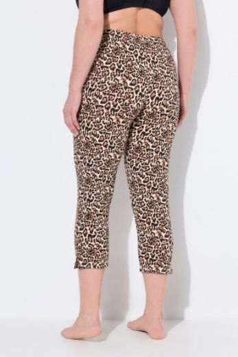 Plus size veliki brojevi Hlače Capri s leopard uzorkom za punije